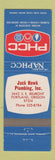 Matchbook Cover - Jack Howk Plumbing Portland OR