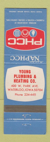 Matchbook Cover - Young Plumbing Heating Waterloo IA
