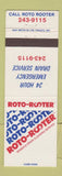 Matchbook Cover - Roto Rooter Drain Sewer Cleaning