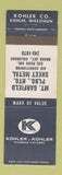 Matchbook Cover Mount Garfield Plumbing Kohler Fixtures Grand Junction Colorado