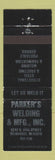 Matchbook Cover - Parker's Welding Milwaukee WI WEAR
