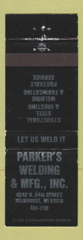 Matchbook Cover - Parker's Welding Milwaukee WI WEAR