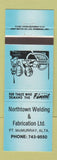Matchbook Cover - Northtown Welding Fabrication Fort McMurray AB BLUE