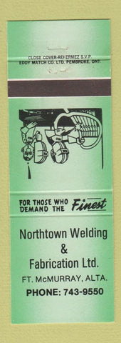 Matchbook Cover - Northtown Welding Fabrication Fort McMurray AB GREEN