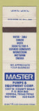 Matchbook Cover - Master Pumps Equipment Odessa TX