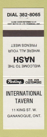 Matchbook Cover - International Tavern Gananoque ON