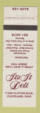 Matchbook Cover - It's It Deli Cleveland OH