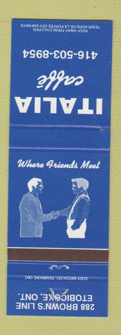 Matchbook Cover - Italia Caffe Etobicoke ON