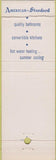 Matchbook Cover - American Standards Bathroom Fixtures