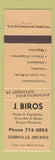 Matchbook Cover - Biros Grocery Texaco oil gas Dunnville ON PEACH