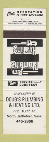 Matchbook Cover - Doug's Plumbing Heating North Battleford SK