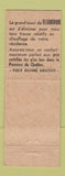 Matchbook Cover - Flamidor Corporation Sillery ON Air Conditioning