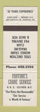 Matchbook Cover - Fortune's Crane Service Oliver BC