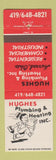 Matchbook Cover - Hughes Plumbing Heating Harrod OH
