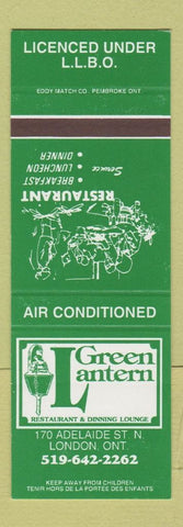Matchbook Cover - Green Lantern Restaurant London ON