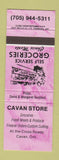 Matchbook Cover - Cavan Store Grocery ON PURPLE