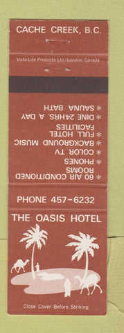 Matchbook Cover - The Oasis Hotel Cache Creek BC
