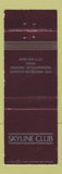 Matchbook Cover - Skyline Club Indianapolis IN WEAR