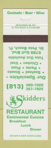 Matchbook Cover - Skidders Restaurant St Petersburg Beach FL