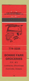 Matchbook Cover - Bonnie Farr Grocery Dunnville ON RED