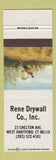 Matchbook Cover - Rene Drywall West Hartford CT