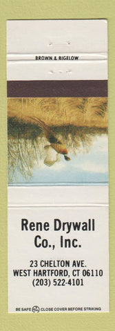 Matchbook Cover - Rene Drywall West Hartford CT