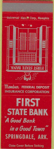 Matchbook Cover - First State Bank Springdale AR