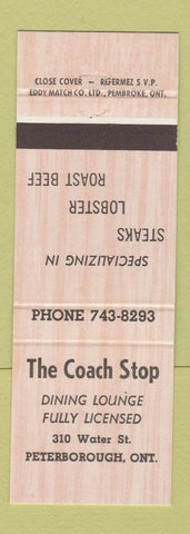 Matchbook Cover - The Caoch Stop Peterborough ON