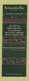 Matchbook Cover - City Grill New York City WEAR