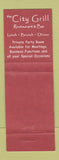 Matchbook Cover - City Grill New York City WEAR