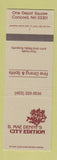 Matchbook Cover - B Mae Denny's City Edition Restaurant Concord NH