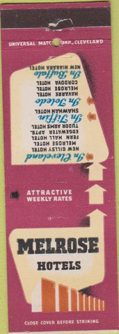 Matchbook Cover - Melrose Hotels Toledo OH