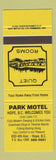 Matchbook Cover - Park Motel Hope BC