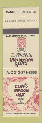 Matchbook Cover - Cliff's Mason Jar Restaurant Blue Island IL