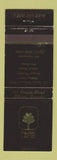 Matchbook Cover - Park Lane Ottawa ON