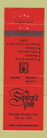 Matchbook Cover - Squire's Pub York PA