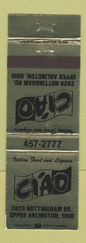Matchbook Cover - Ciao Italian Restaurant Upper Arlington OH