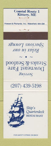 Matchbook Cover - Ship's Quarterdeck Restaurant Kittery ME