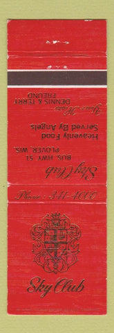 Matchbook Cover - Sky Club Restaurant Plover WI WEAR