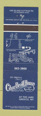 Matchbook Cover - Char Broil House Restaurant Greece NY