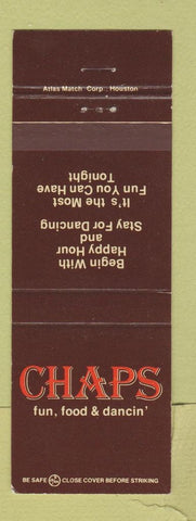 Matchbook Cover - Chaps Restaurant
