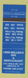 Matchbook Cover - Obie Miller's Inn Restaurant Lancaster PA