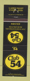 Matchbook Cover - Club 54 Burlington ON WEAR
