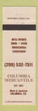 Matchbook Cover - Columbia Mercantile CA