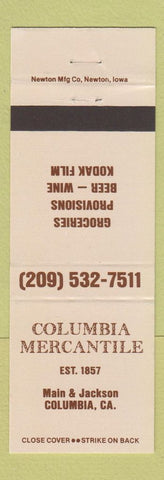 Matchbook Cover - Columbia Mercantile CA