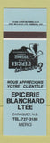 Matchbook Cover - Epicerie Blanchard Grocery Caraquet NB WEAR