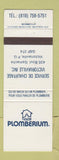 Matchbook Cover - Plomberium Plumbing Victoriaville QC