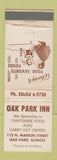 Matchbook Cover - Oak Park Inn Oak Park IL Chinese WEAR
