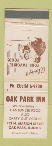 Matchbook Cover - Oak Park Inn Oak Park IL Chinese WEAR