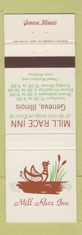 Matchbook Cover - Mill Race Inn Geneva IL